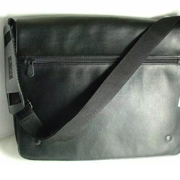 💼 PERRY ELLIS PORTFOLIO Black Nylon Briefcase Bag - Picture 1 of 7